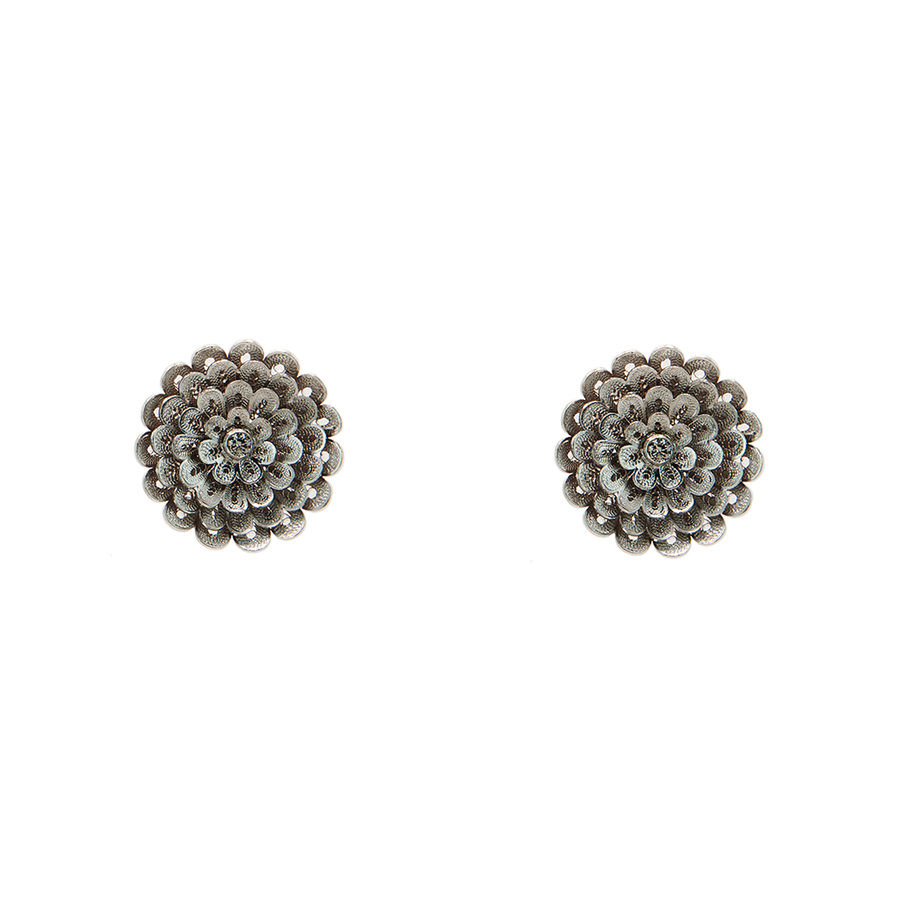 Rosace Earrings in Sterling Silver- sterling silver filigree earrings small