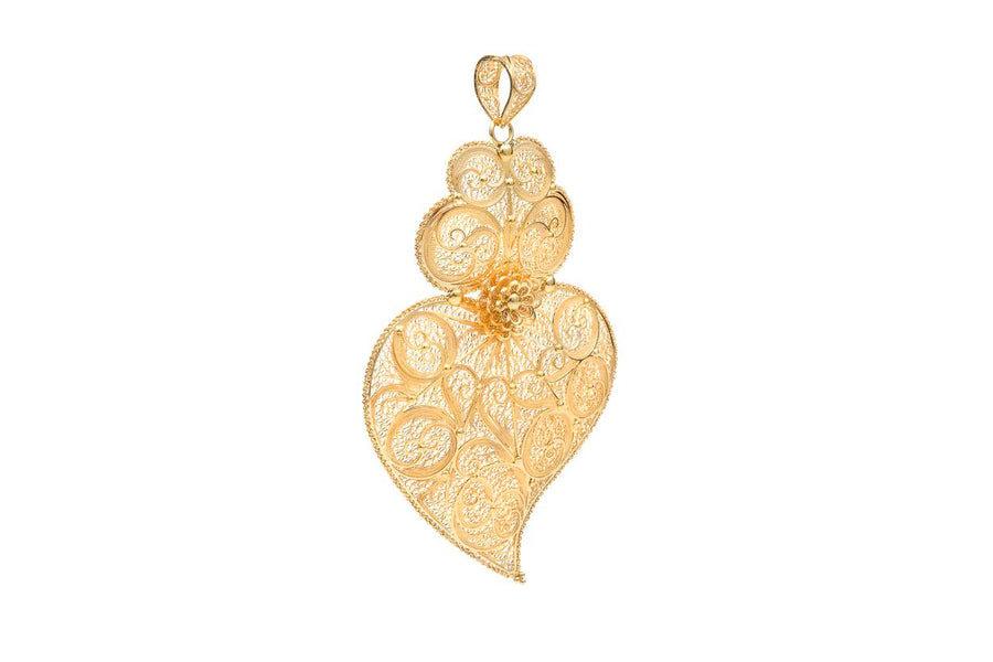 Handmade 19 Carat Gold Heart Pendant 