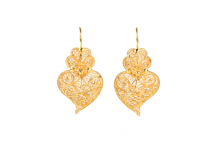 19 Carat Gold Heart Earrings