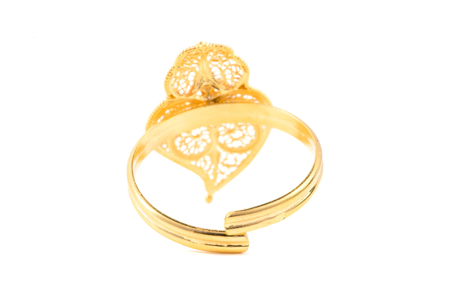 Filigree Gold Ring | Handmade 19 Carat Portuguese Gold Heart Ring – Viana  Jewelry