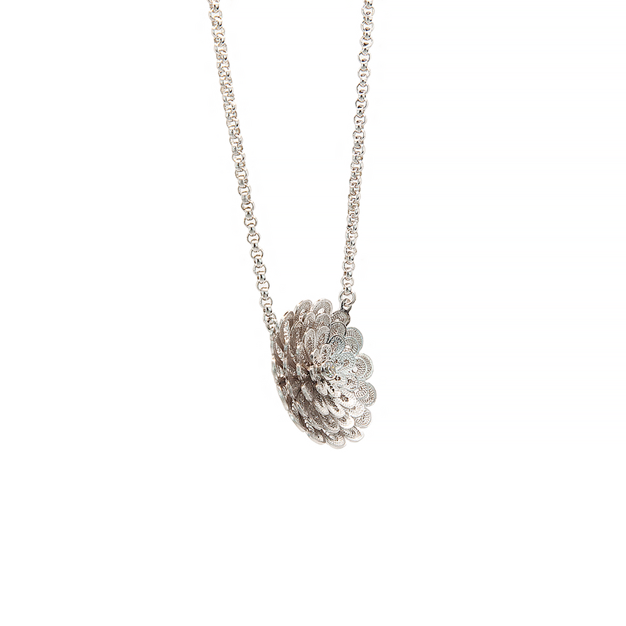 Rosace Silver Pendant Necklace in Sterling Silver