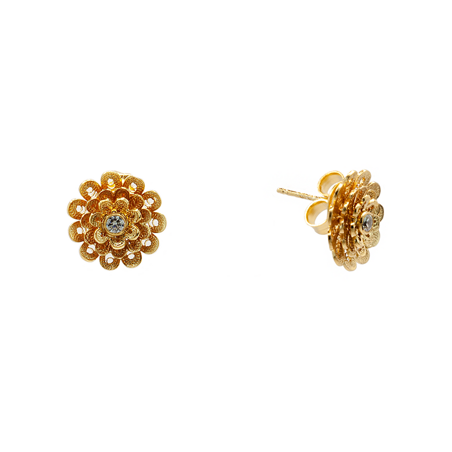 Viana These gold-plated filigree earrings
