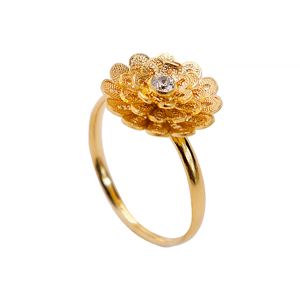RING | Rosace Ring - Gold Filigree Ring – Viana Jewelry