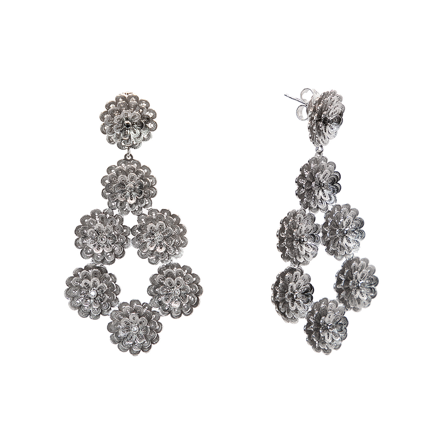 Rosace Drop Earrings in Sterling Silver