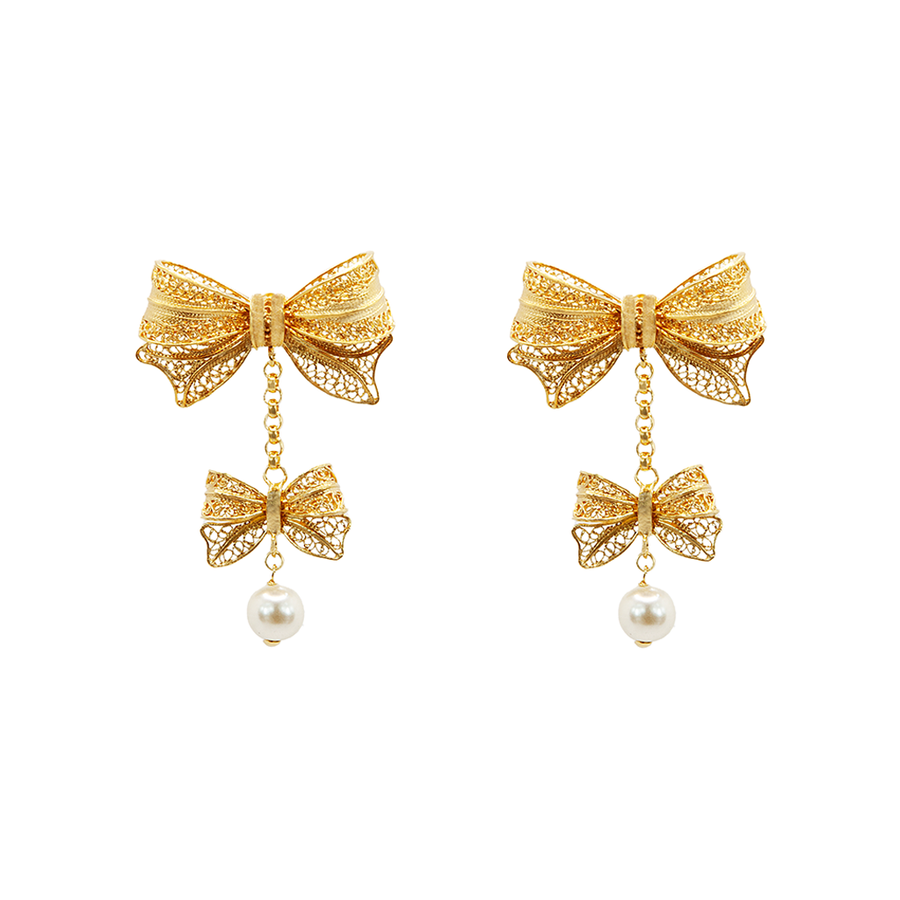 filigree earrings gold