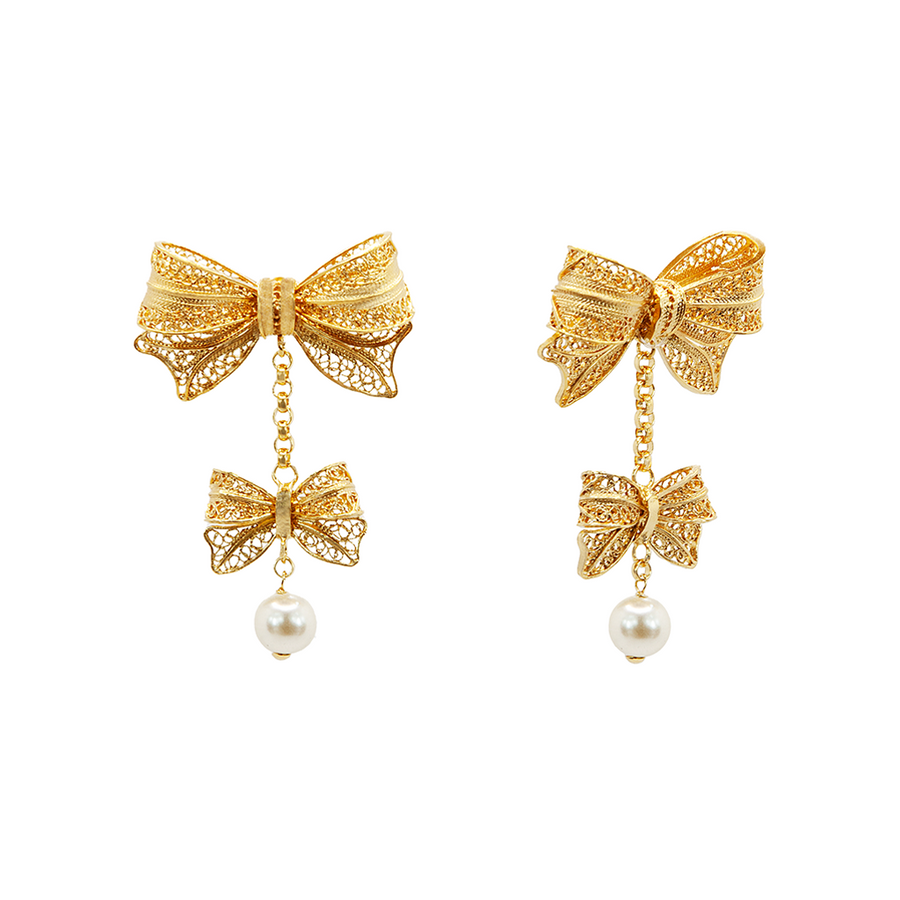 Dangle 2025 bow earrings