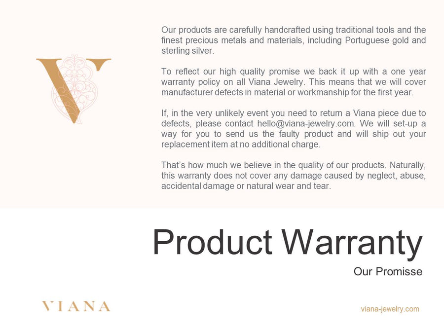 Viana gold pendant product warranty