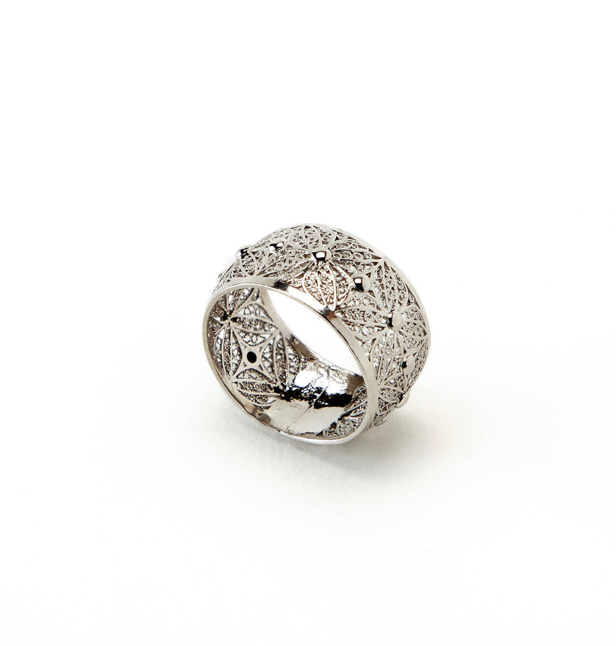 Sterling Silver Filigree Lady Ring