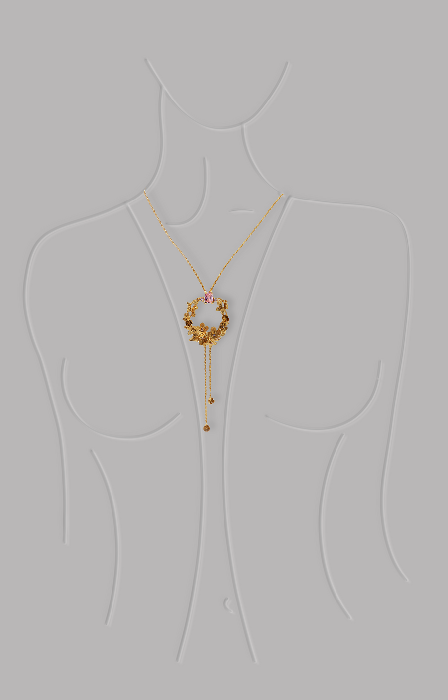 Yellow Gold Pendant Necklace made in Portugal