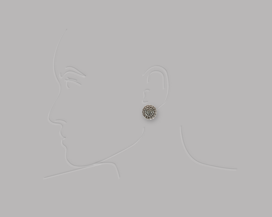 Rosace Earrings in Sterling Silver- sterling silver filigree earrings small