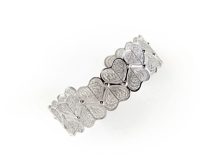 Sterling Silver Hearts Bracelet